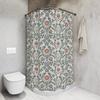 William Morris Style Shower Curtain - Sage Green Botanical Art Nouveau Design, Vintage Cottagecore Bathroom Decor