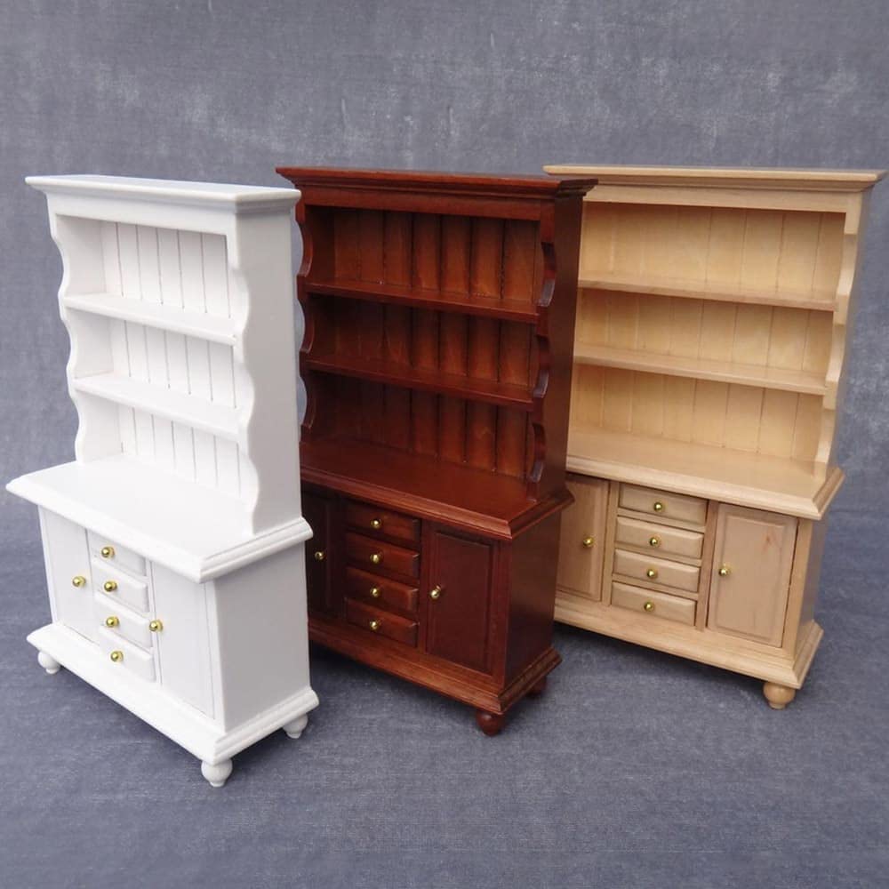 Moin Moin Miniature Furniture Dollhouse Shelf Width 9 X Height 16 X Depth 4cm White White Cupboard Wood Cupboard Dining Kitchen Doll Doll Retro