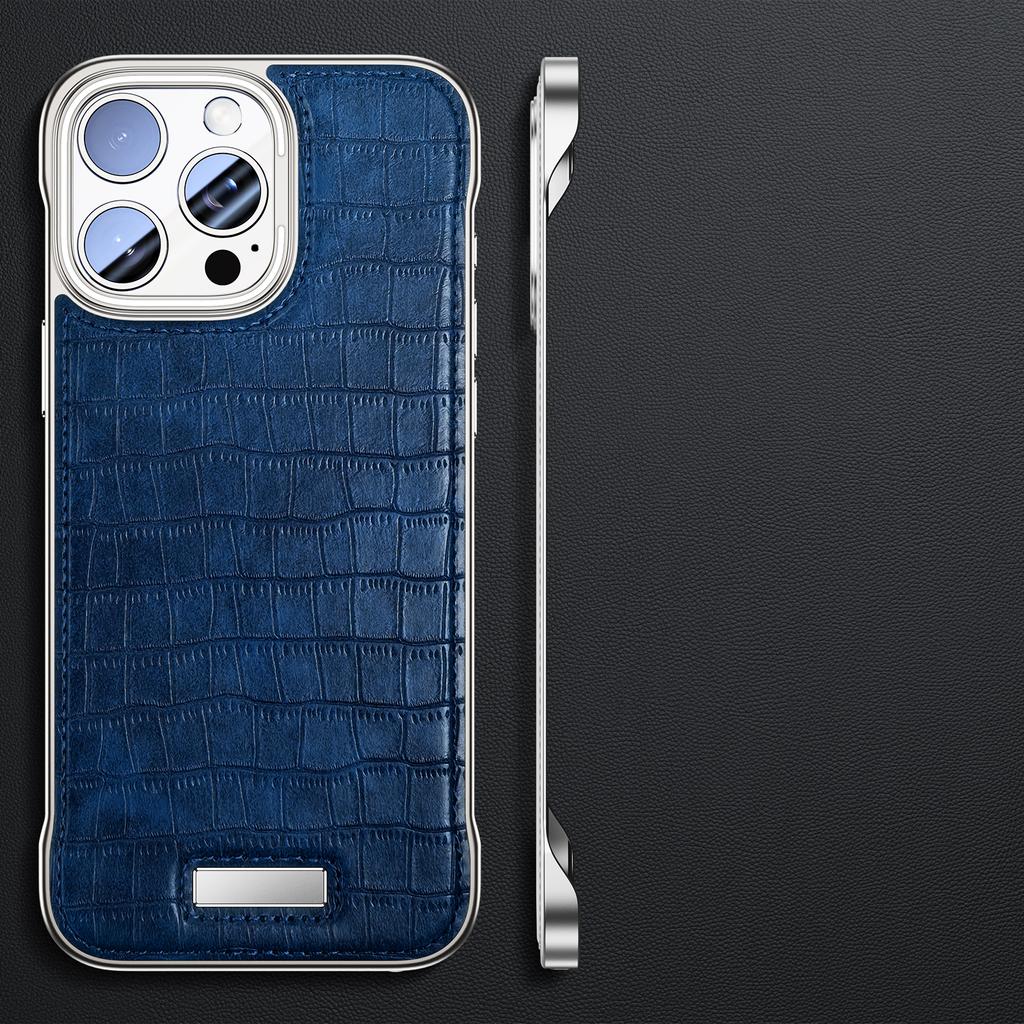 Чехол-рамка с крокодиловым узором для iPhone 16, 15, 14, 13, pro max, ультратонкий деловой чехол-накладка для Apple 16pro MAX, аксессуары