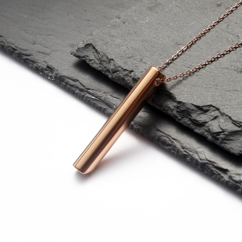 Stylish Titanium Steel Long Whistle Necklace - Regulates Breathing and Eases Stress
