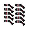 Scott Edward 10-Piece Golf Iron Headcovers, Cute Sock-Shaped, Washable, Durable Golf Club Head Protectors, Black