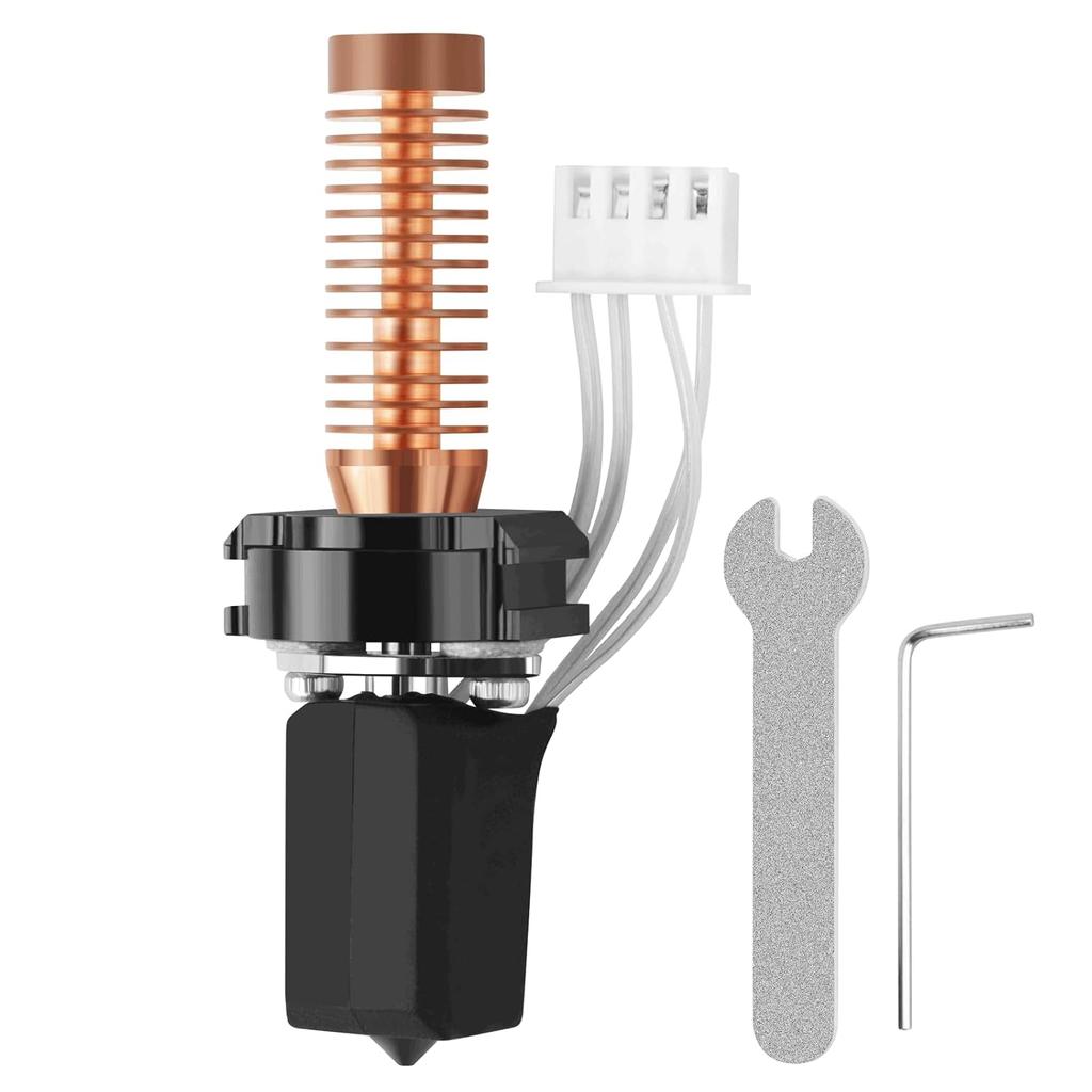 Обновленный керамический хотенд-комплект для 3D-принтера Flashforge Adventurer 5M/5M Pro, Быстрый нагрев, Быстросъемное сопло 0.4 мм из закаленной стали + Хромированная латунь