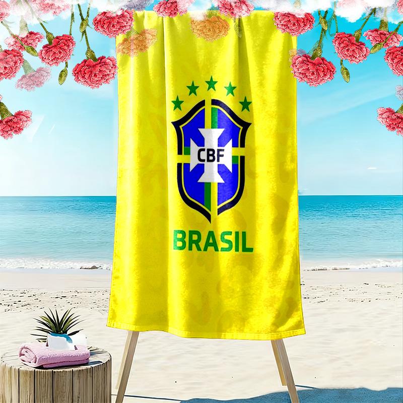Пляжное полотенце CBF Brazil Print, Большое, Мягкое, Быстросохнущее, для Пляжа, Кемпинга, Плавания