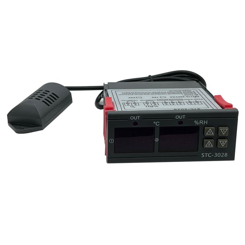 Dual Digital Thermostat Temperature Humidity Control STC-3028 Thermometer Hygrometer Incubator Controller AC 220V DC 12V 24V