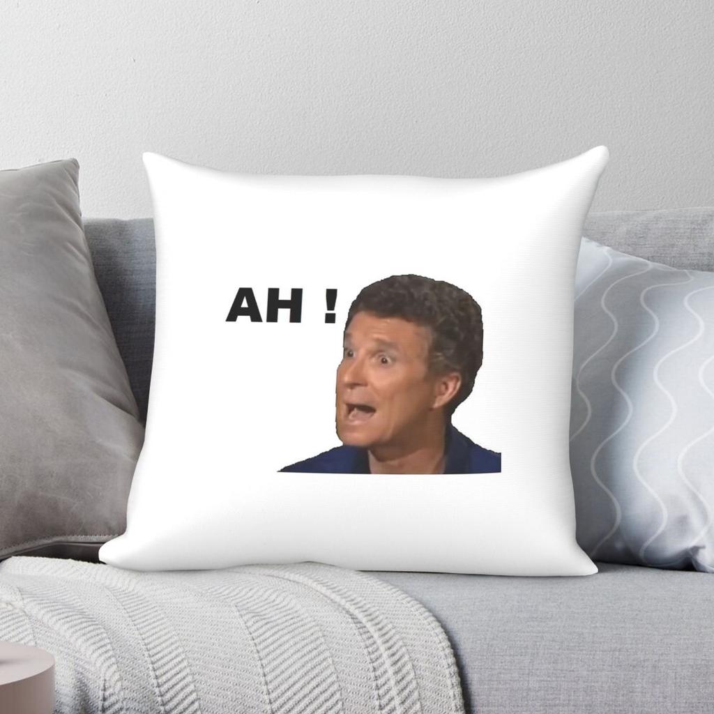 Ah Denis Brogniart Meme Square Pillowcase Polyester Linen Velvet Printed Zip Decor Throw Pillow Case Car Cushion Cover 18"