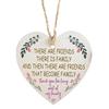 Wooden Hanging Heart Plaque Friendship Colleagues Family Pendant Christmas Tree Ornament for Home Decor