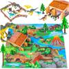 Coffret Dinosaures Avec Tapis Et Enclos, 72 Pièces - Kinderplay (KP6798)