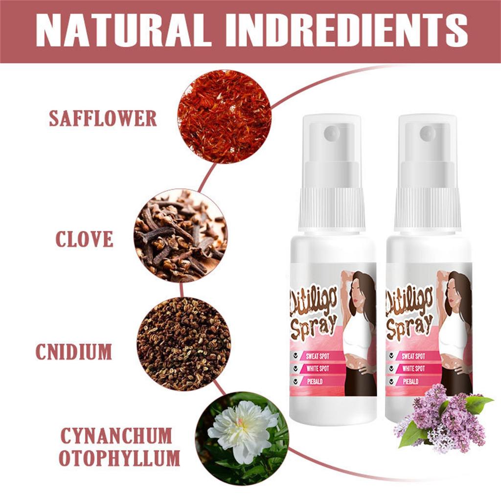 Спрей от витилиго Natural Vitiligo Ease For Skin Vitiligo Уход за кожей Vitiligo Спрей уменьшает белые пятна и улучшает пигментацию кожи Простота в использовании 30 мл