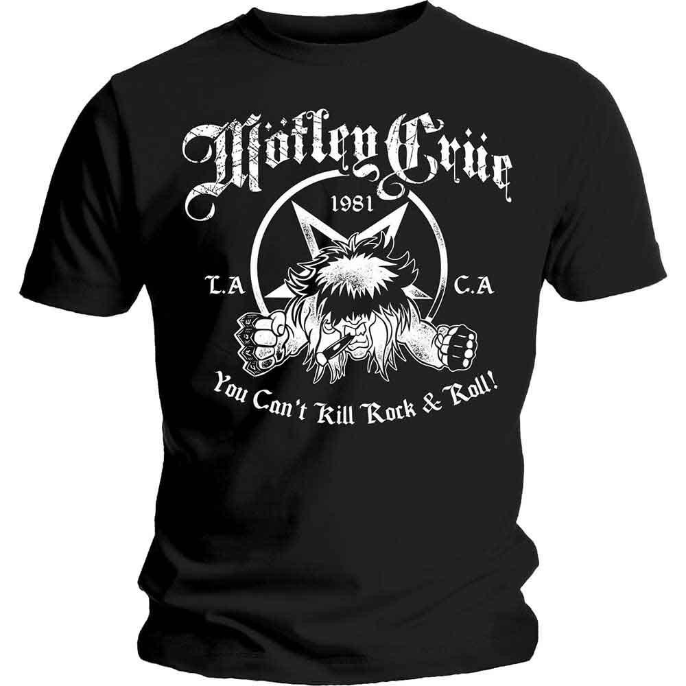 Motley Crue T Shirt You Cant Kill Rock amp Roll Band Logo new Official Mens Black Unisex T-Shirt