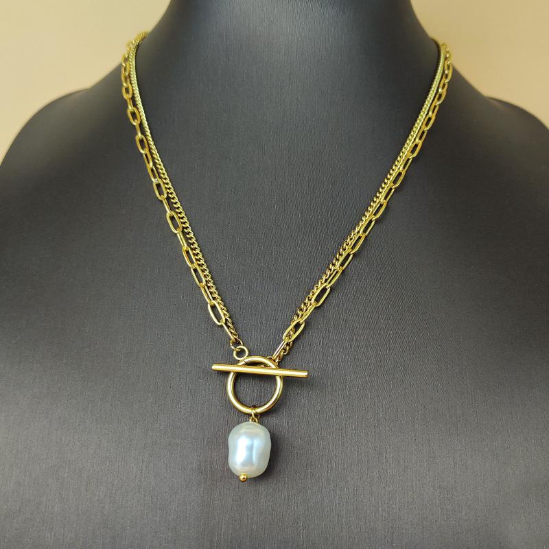 Тренд Элегантные Ювелирные Изделия Свадебное Ожерелье-Цепочка с Подвеской в виде Большой Жемчужины для Женщин Модное Ожерелье-Чокер из Белого Искусственного Жемчуга