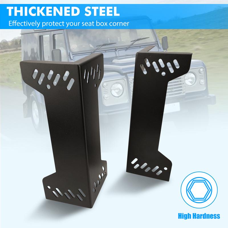 BEVINSEE Steel Seat Box Corner Carpet Mat Protectors for Land Rover Defenders