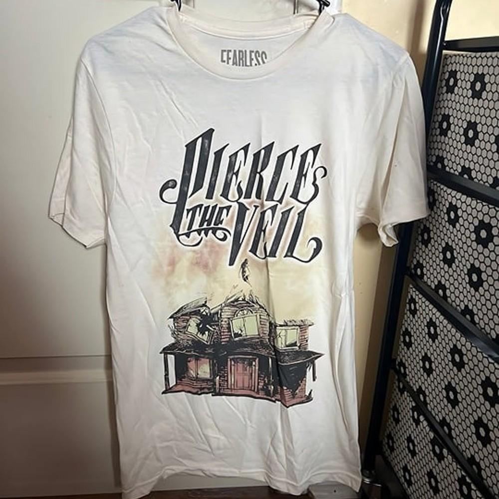 Репринт Pierce The Veil 90-е белая футболка с коротким рукавом редкий дизайн vtg Унисекс Футболка