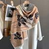 New Retro Fashion Imitation Cashmere Scarf For Women In Winter, Thickened And Warm Neck, Dual Purpose Shawl Exterior