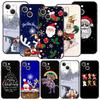 Рождественский Новый год Чехол для телефона для iPhone Apple 15 14 13 12 11 Pro Max Mini 7 8 Plus XR XS X SE 2020 Черный силиконовый чехол