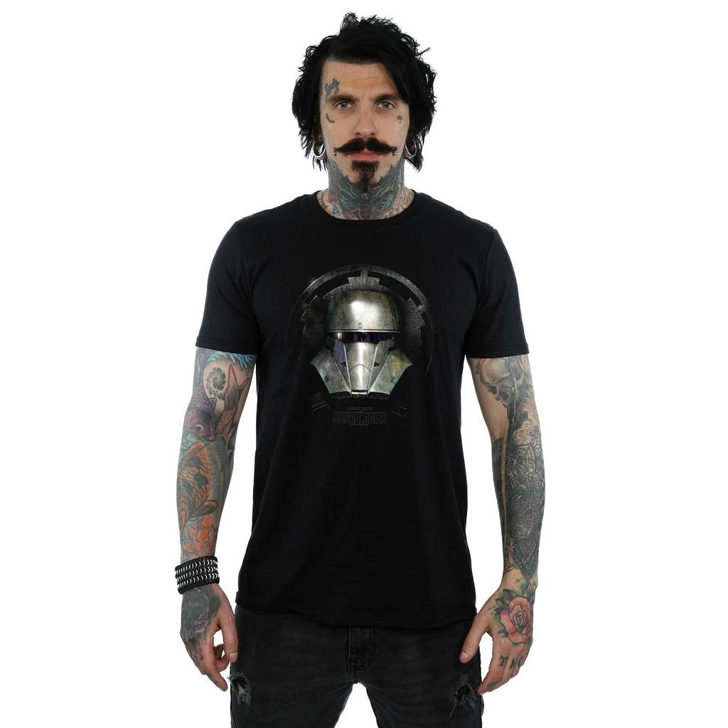 STAR WARS Mens The Mandalorian Dark Helmet T-Shirt