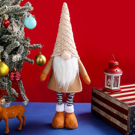 Gnome Faceless Doll Christmas Ornament Nordic Style Retractable Leg Long Beard Adorable Faceless Elf Doll Window Decoration