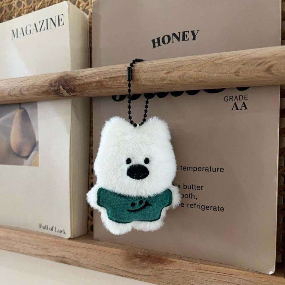Stuffed Plush Dolls White Puppy Plush Pendant Bag Pendant Plush Toy Cartoon Key Chain Unisex