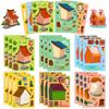 6 Pictures/package of Small House Face Change Stickers for Boys and Girls Children DIY Handmade Puzzle Small House Puzzle Stickers