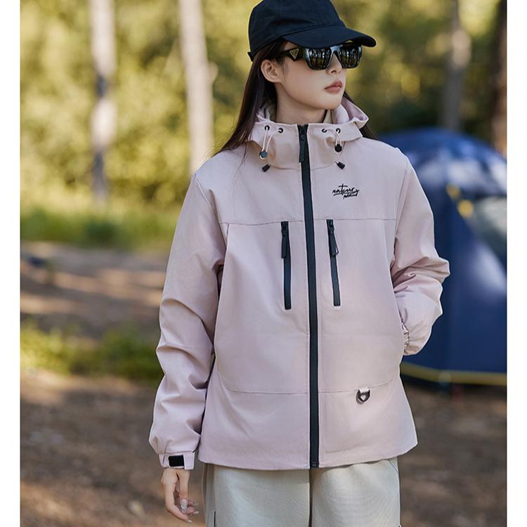 Ветрозащитная куртка большого размера с капюшоном для женщин, отлично подходит для студентов и активного отдыха на свежем воздухе