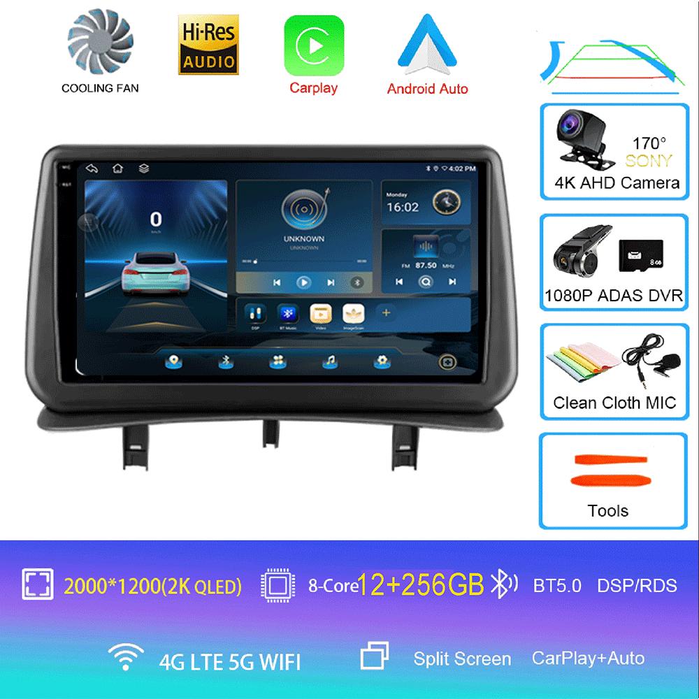 Видеоплеер Android14 Carplay для Renault Clio 3 Clio3 2005 2006 2007 2008 2009 - 2014 Мультимедийное автомобильное радио WIFI+4G DSP Stereo