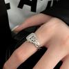 Yinruitai S925 Sterling Silver Full Diamond Open Belt Ring - Women's Trendy Korean Summer Ring