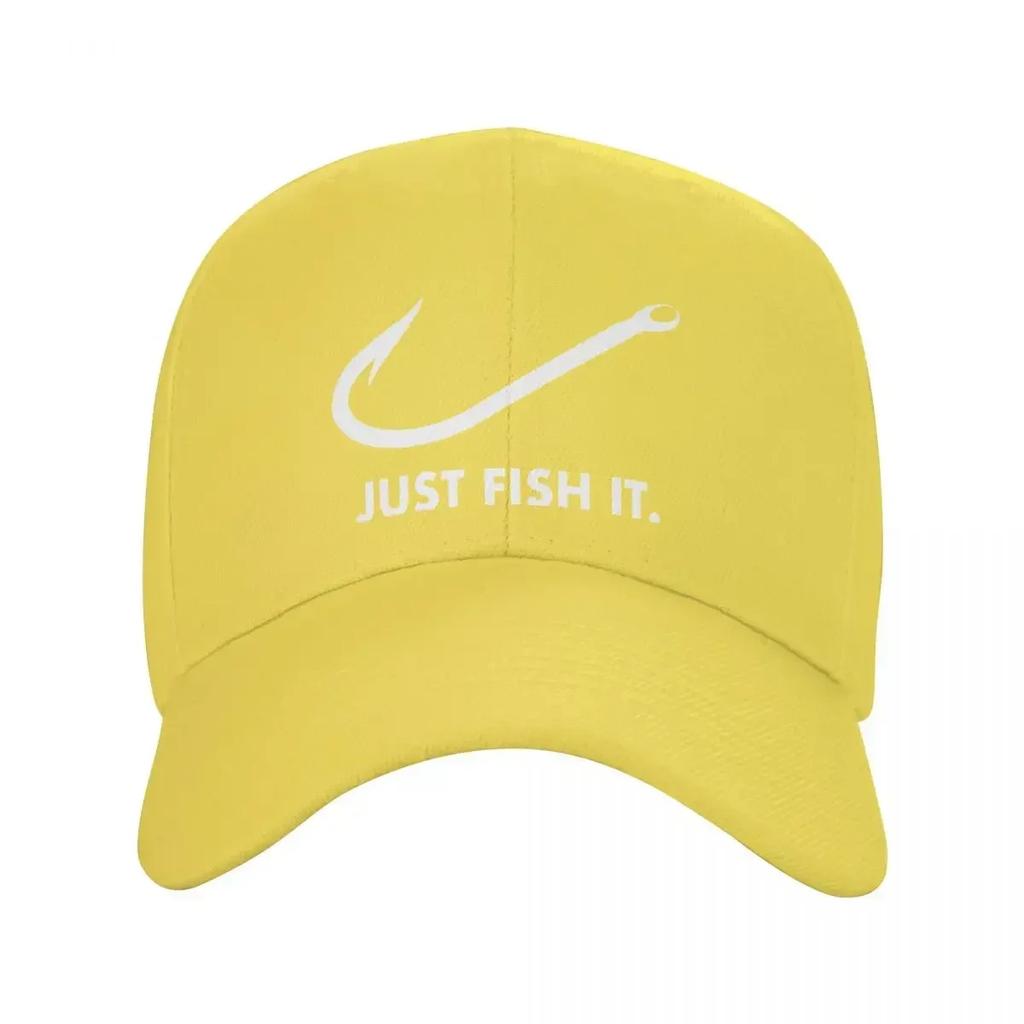 Classic Fishing Just Fish It Baseball Cap for Unisex WoUnisex Breathable FisherUnisex Dad Hat PerforUnisexce Snapback Caps Sun Hats