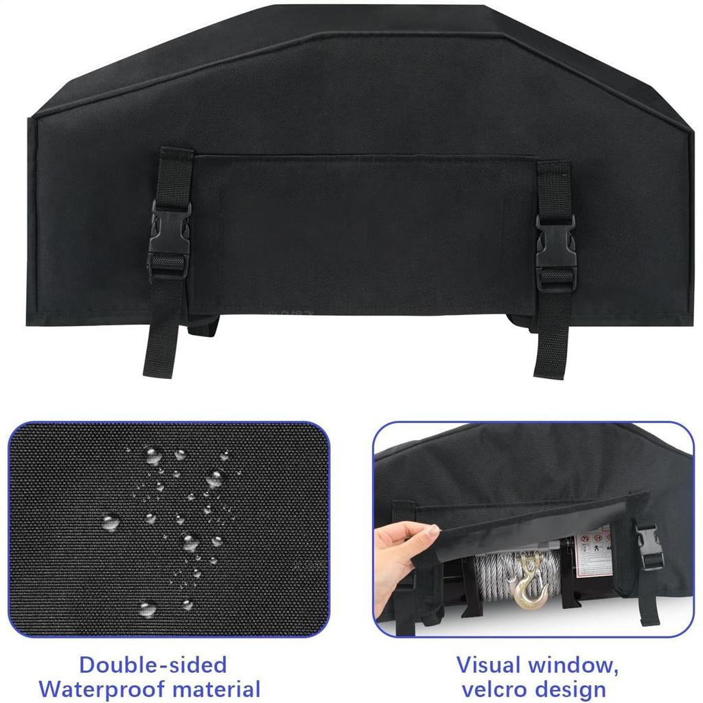 Winch Covers UV Protection Adjustable Straps Oxford Waterproof Winch Accessories For Snow Automobile Automotive Car Outdoor