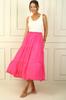 Women's Elastic Waist Lined 3 Layer Long Skirt