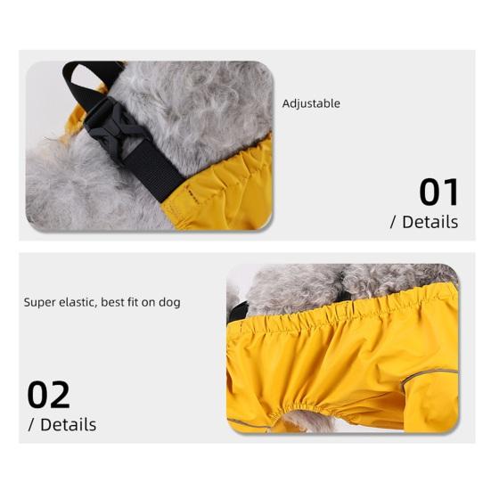 Waterproof Dog Boots with Suspender 4-Legged Dog Rain Shoes Anti-Slip Pet Paw Protector for Small