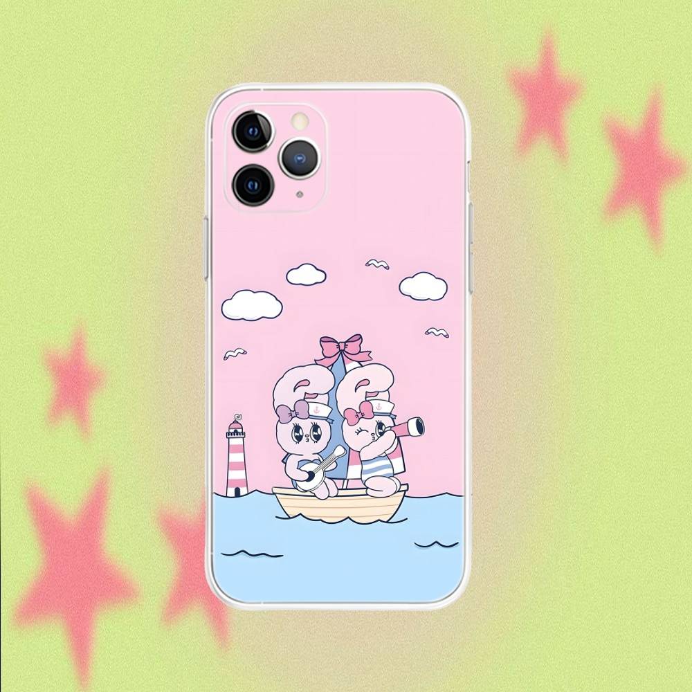 Esther Bunny Cute For iPhone 17,16,15,14,13,12,11,Air,X,XR,Pro,Max,Plus Transparent Clear Cover
