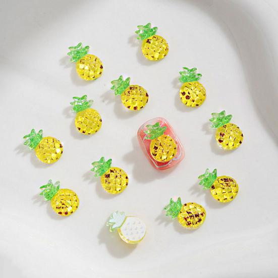 50 шт. подвески для дизайна ногтей из фруктовой смолы подвески для дизайна ногтей Kawaii вишня клубника лимон арбуз виноград персик DIY аксессуары для поделок