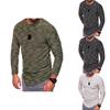 Mens Long Sleeve Oneck Tshirt With Unique Pattern And Comfortable Fit In Multiple Colors