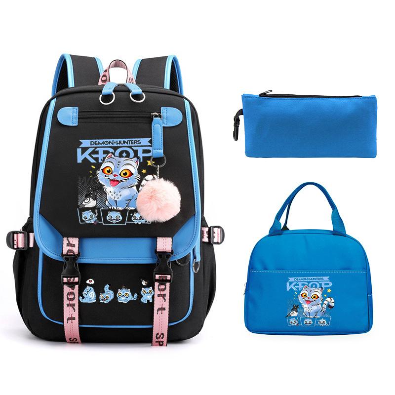 Animation Cartoon Printing Large Capacity Lightweight Student Schoolbag Children'S Leisure Backpack Three-Piece Set