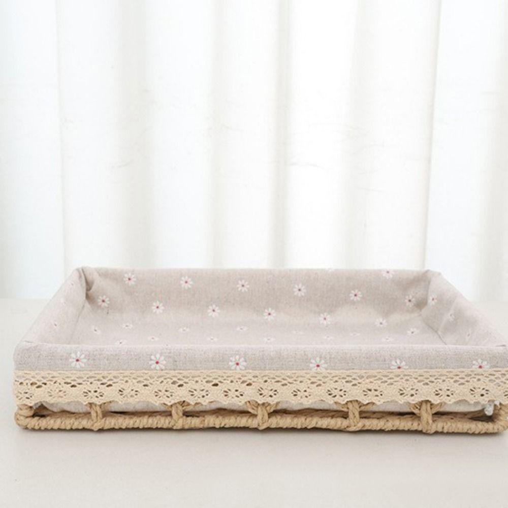 Hollow Out Tabletop Fruit Container Hand Woven Straw Storage Basket Bin  Home Decor