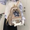 Vintage Fashion Denim Letter Star Backpacks Sweet Casual Schoolbag Aesthetic Contrast Color All Match Backpack