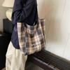 Yellow Woolen Plaid Dual-purpose Bag 2025 Autumn and Winter New Tote Bag Large-capacity Casual Shoulder Bag Dual-purpose