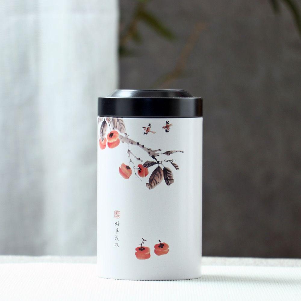 Round Tea Storage Jar Vintage Tea Box Snack Storage Box Empty Tin Tea Pot  Household Storage