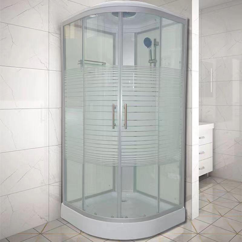 Arc-Shaped Integrated Shower Room with Warm Air and Water Barrier