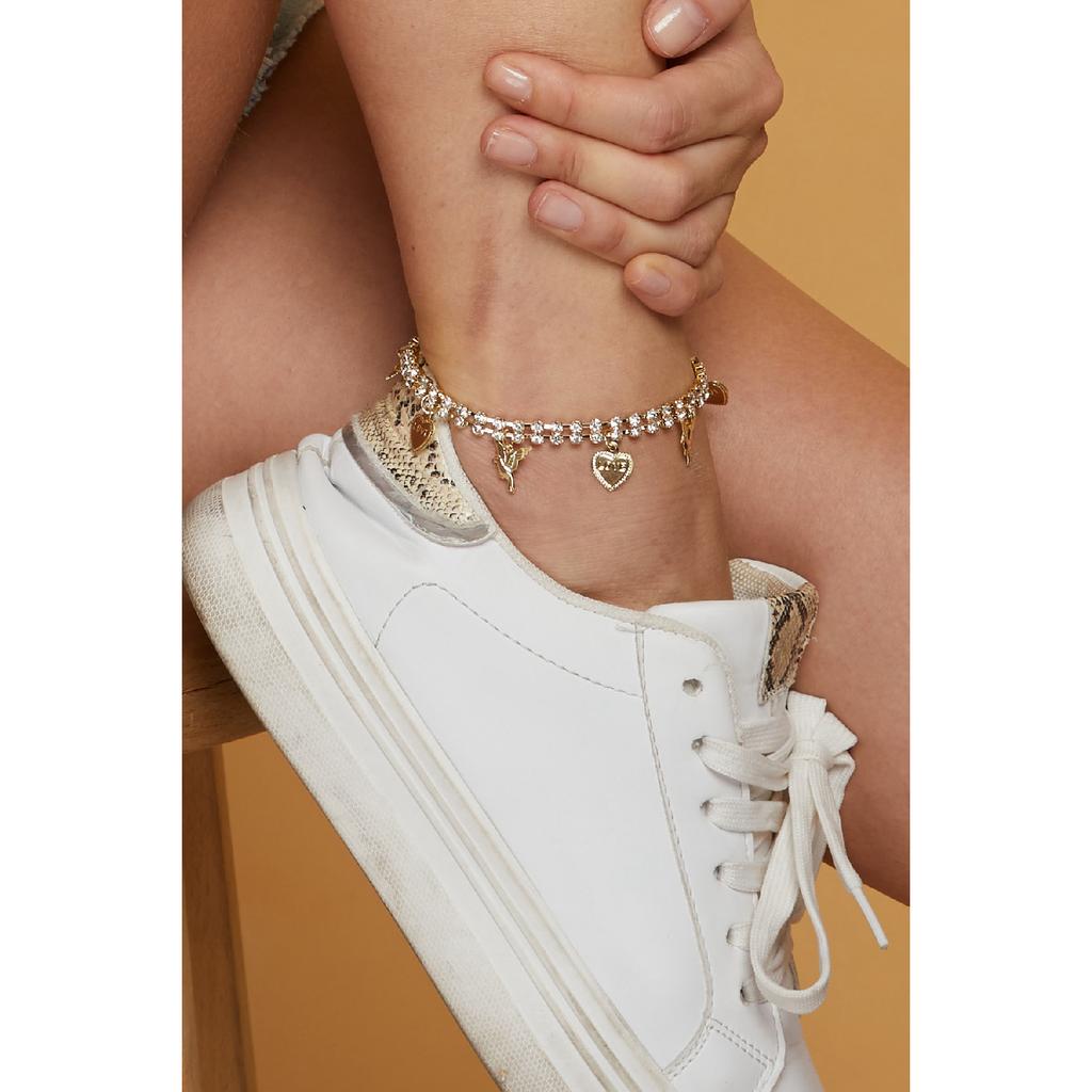 Женская Золотая Металлическая Фигура Кристалл Каменная Нога Модель Парламента Регулируемая Цепочка Парламента