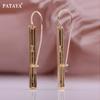 PATAYA Cylinder Style Drop Earrings Rose Gold Color Simple Generous Geometric Abstract Non-Mainstream HipHop Earring