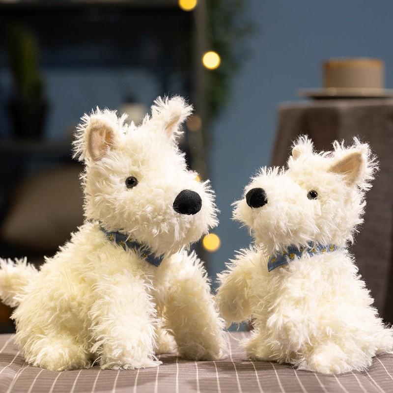 West Highland White Terrier Cuddly Cartoon Girl Children Holiday Gift Dolls
