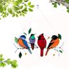 4 Birds Pattern Multicolor Acrylic Panel Bird Stained Glass For Window Hanging