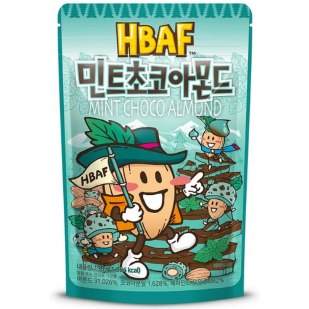 HBAF Корейские миндаль со вкусом 190 г Выберите 1 вкус Медовое масло Васаби Запеченная кукуруза Чесночный хлеб Печенье и сливки