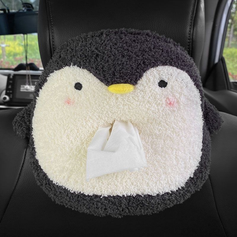 Plush Car Tissue Box Cartoon Cute Creative Car Pendant Car Interior Tissue Box Sun Visor Toilet Paper Box