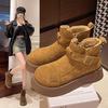 Уродливо-милые большеголовые маффины на толстой подошве универсальные ботинки Мартин для женщин 2025 осень и зима новые увеличивающие рост бархатные теплые хлопковые туфли