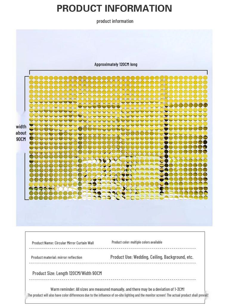 Сияющая Сверкающая Круглая Зеркальная Стена из Пайеток для Свадебного и Вечериночного Декора