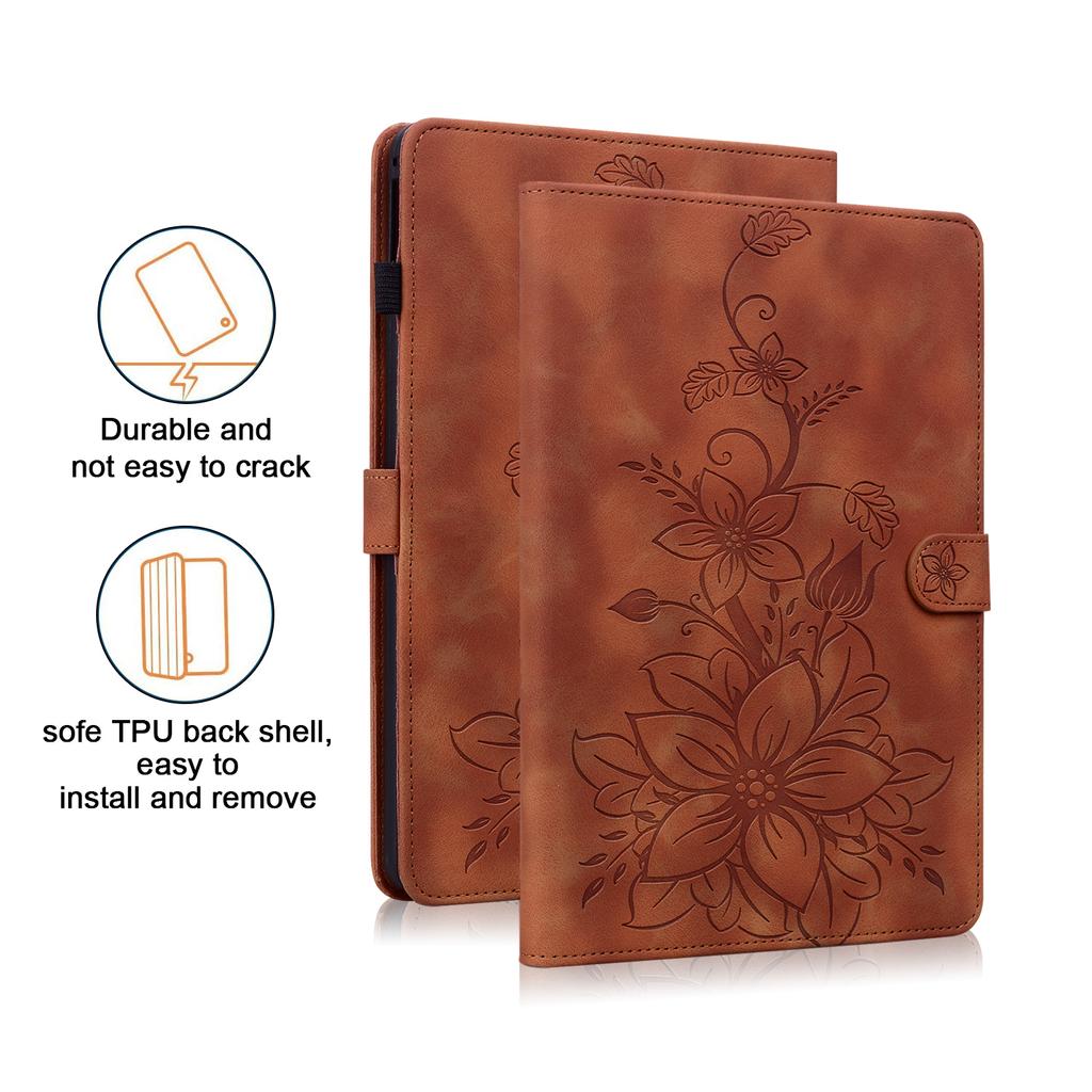 For Apple iPad Mini (2024) (Also Known As iPad Mini (A17 Pro)).PU Leather Exquisite Floral Embossed Design Tablet Case