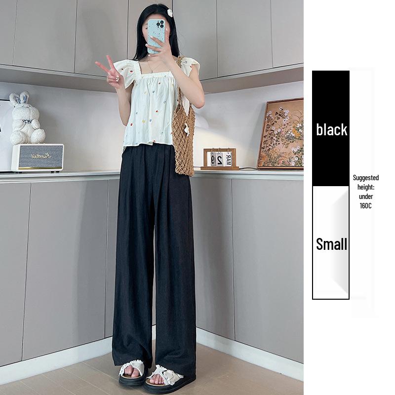Douyin Quality Women's Summer 2025 Ice Silk Wide-Leg Pants - Casual & Thin Style