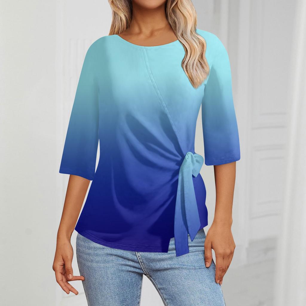 Женские топы с рукавом 3/4. Летние асимметричные футболки. Облегающие повседневные топы. Футболки. Пуловеры. Футболки. Летние топы. Топы с короткими рукавами.