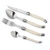 Jaswehome 4pcs Laguiole Series Tableware Set Stainless Steel Steak Knife Fork Spoon Black White Dinner Cutlery Set